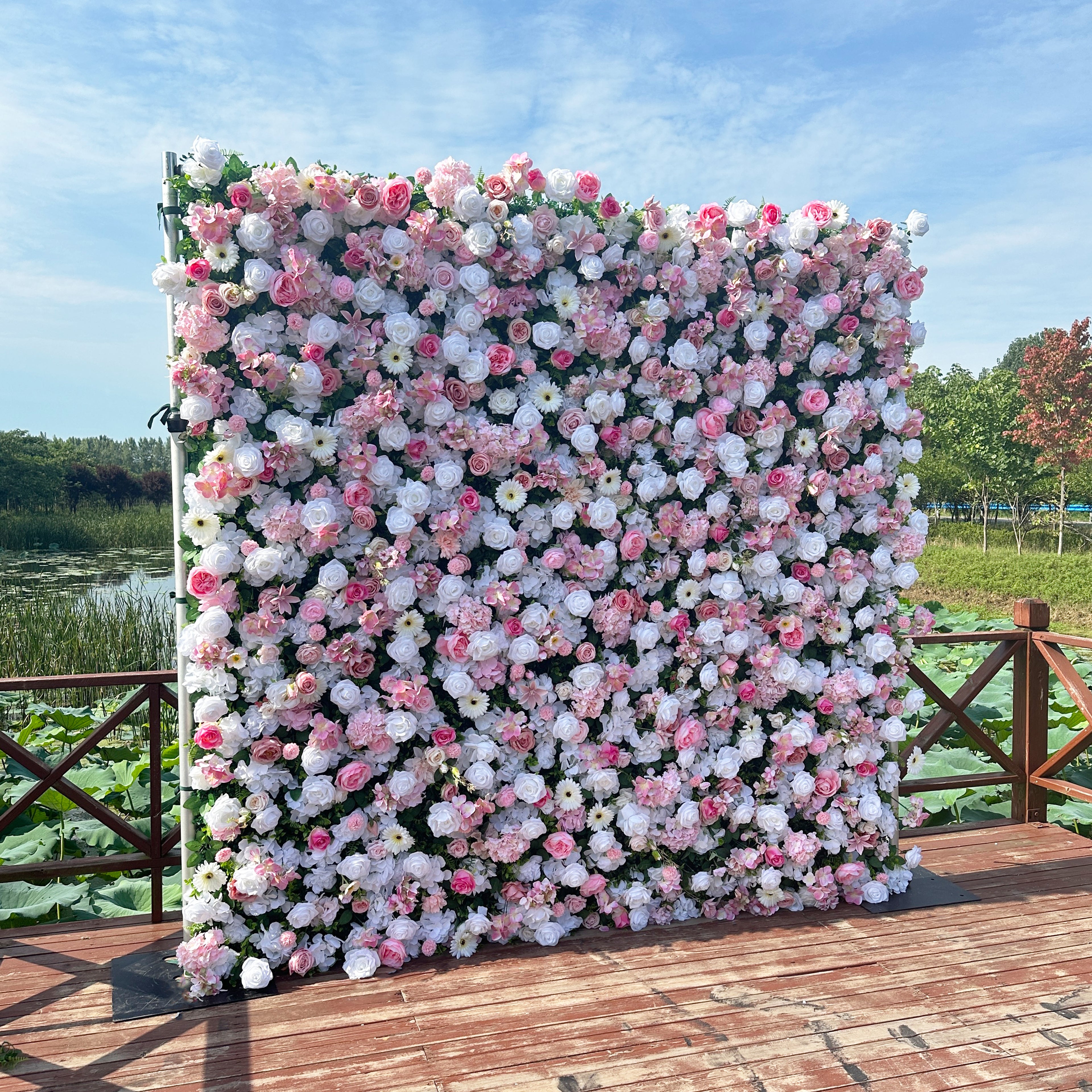 UL074 ：Unique Limited Fabric Artificial rolling up curtain flower wall （The one and only piece in the world）