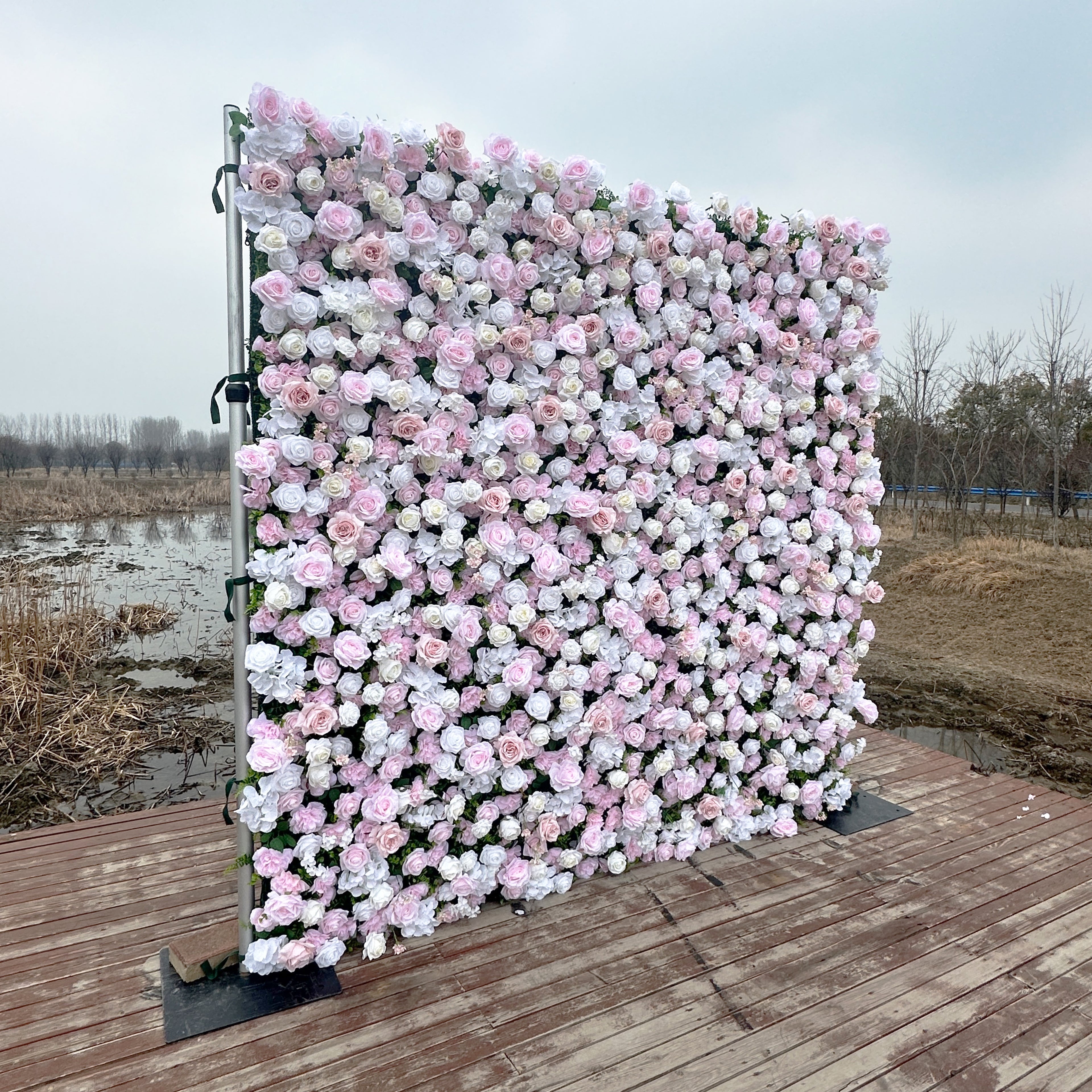 UL2515：3D Unique Limited Fabric Artificial rolling up curtain flower wall （The ONLY ONE piece in the world）