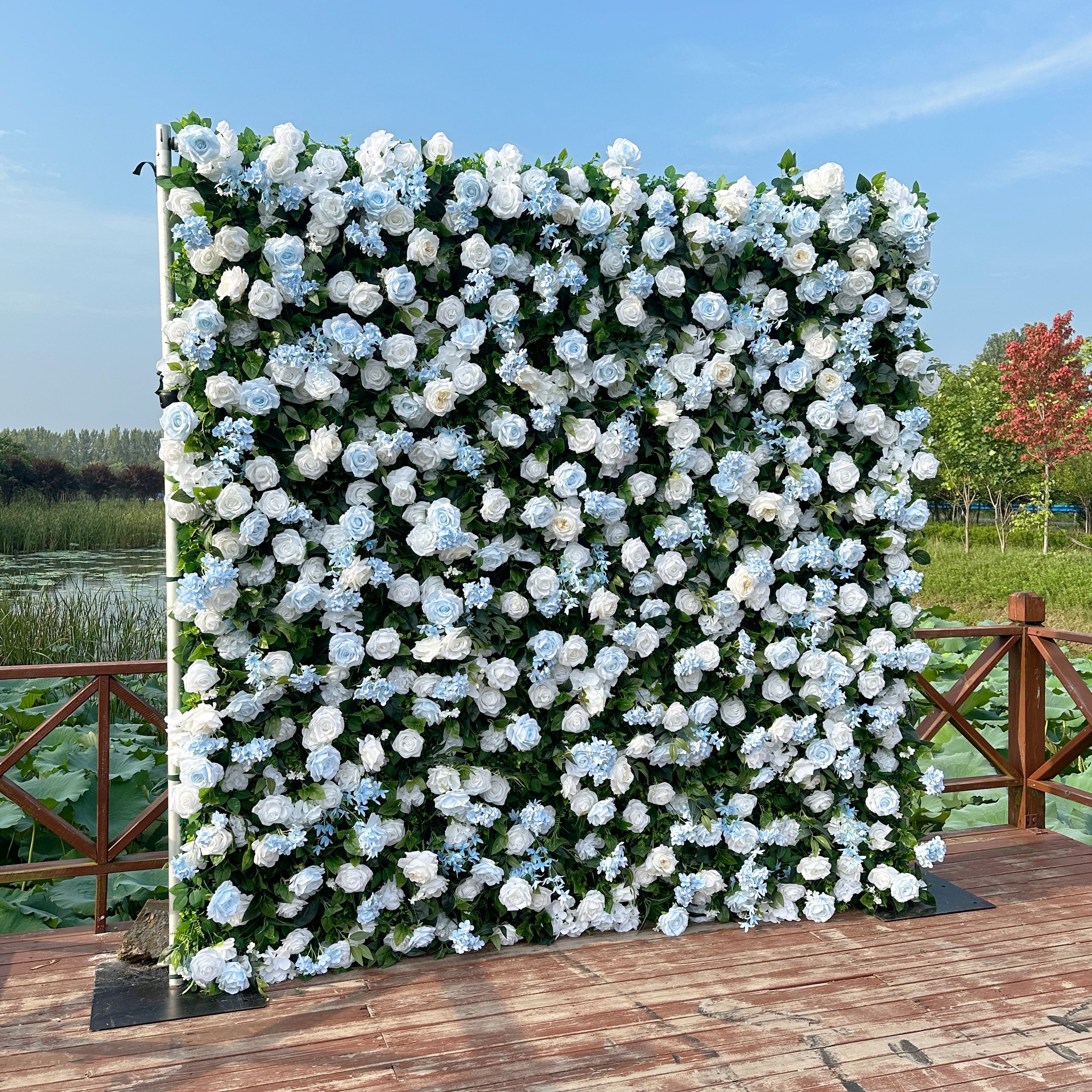 Unique040 ：Unique Limited Fabric Artificial rolling up curtain flower wall （The one and only piece in the world）