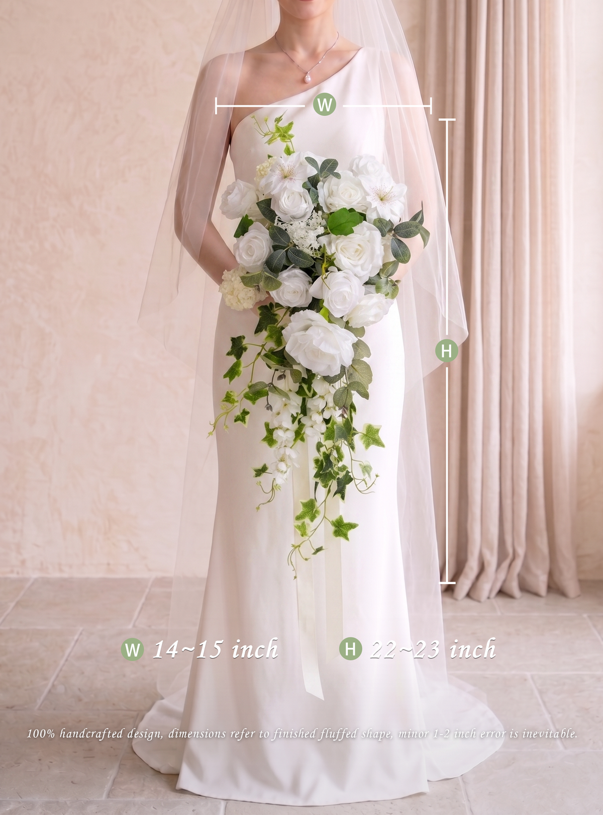Dewdrop- Bridal Bouquet 13.7"x23.6&