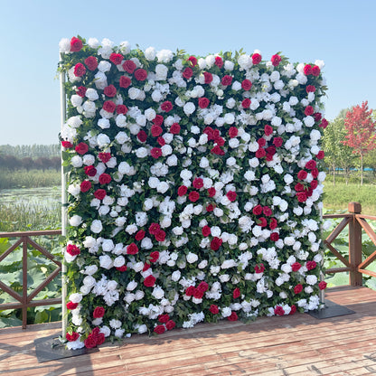 Unique046 ：Unique Limited Fabric Artificial rolling up curtain flower wall （The one and only piece in the world）