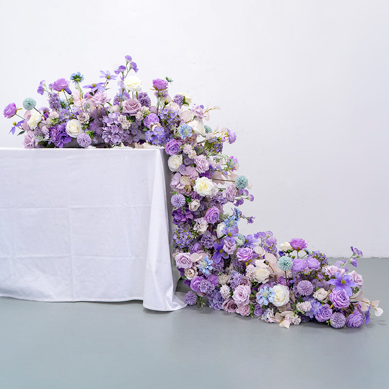 Amethyst：2023 New Long strip flower row trailing long table table arrangement table flower R258 Rose Morning