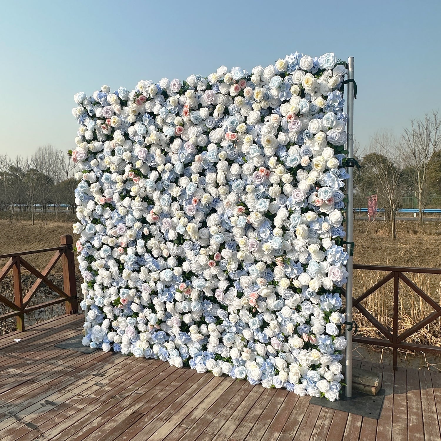 ULC005：3D Unique Limited Fabric Artificial rolling up curtain flower wall （The ONLY ONE piece in the world）