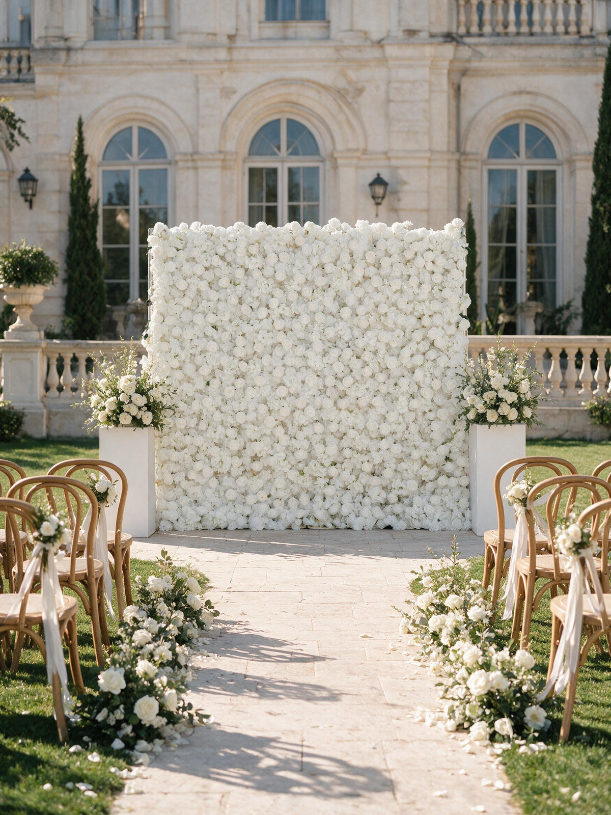 Mesa: 3D Fabric Artificial Zip Up Curtain Flower Wall For Wedding and Events Decoration