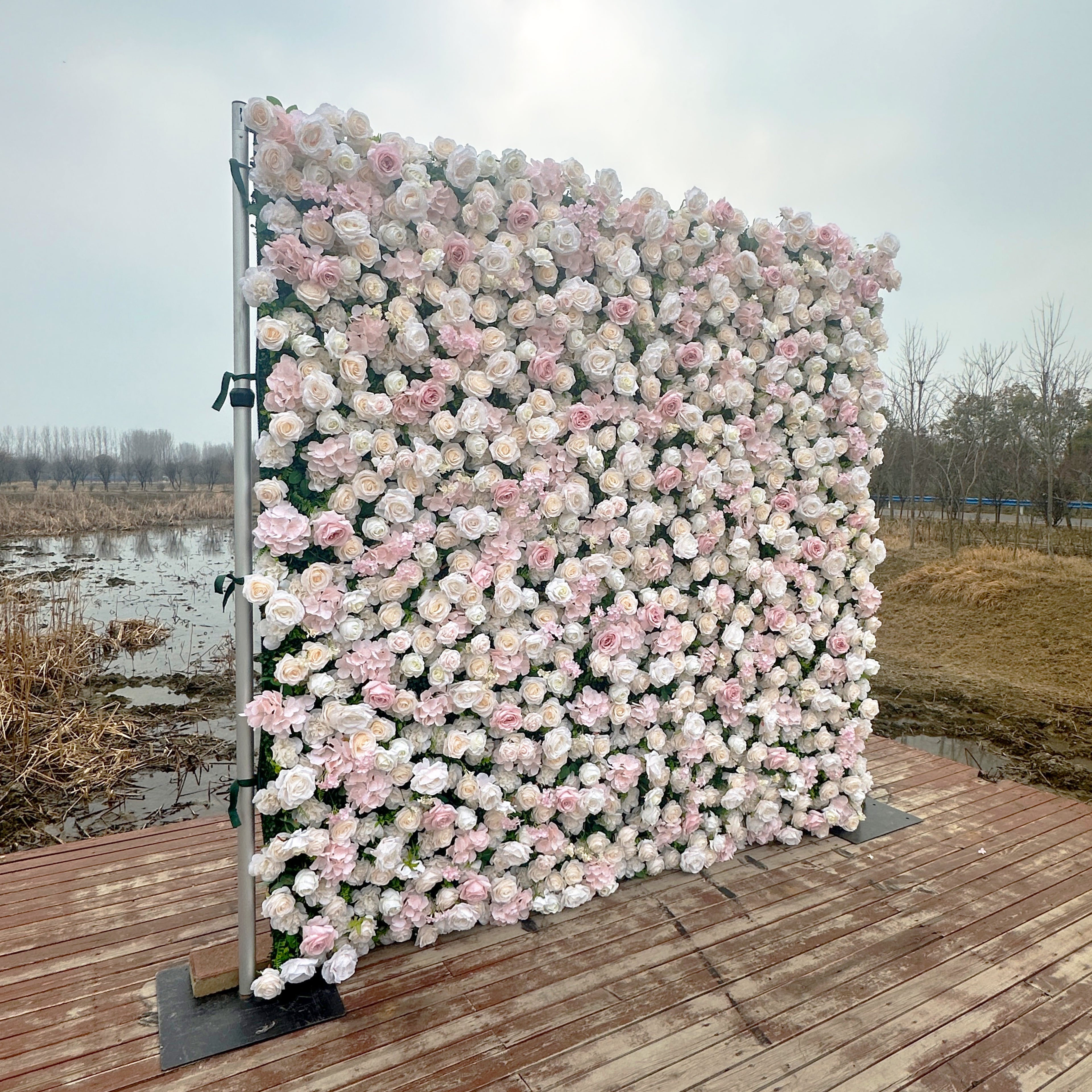 UL2514：3D Unique Limited Fabric Artificial rolling up curtain flower wall （The ONLY ONE piece in the world）