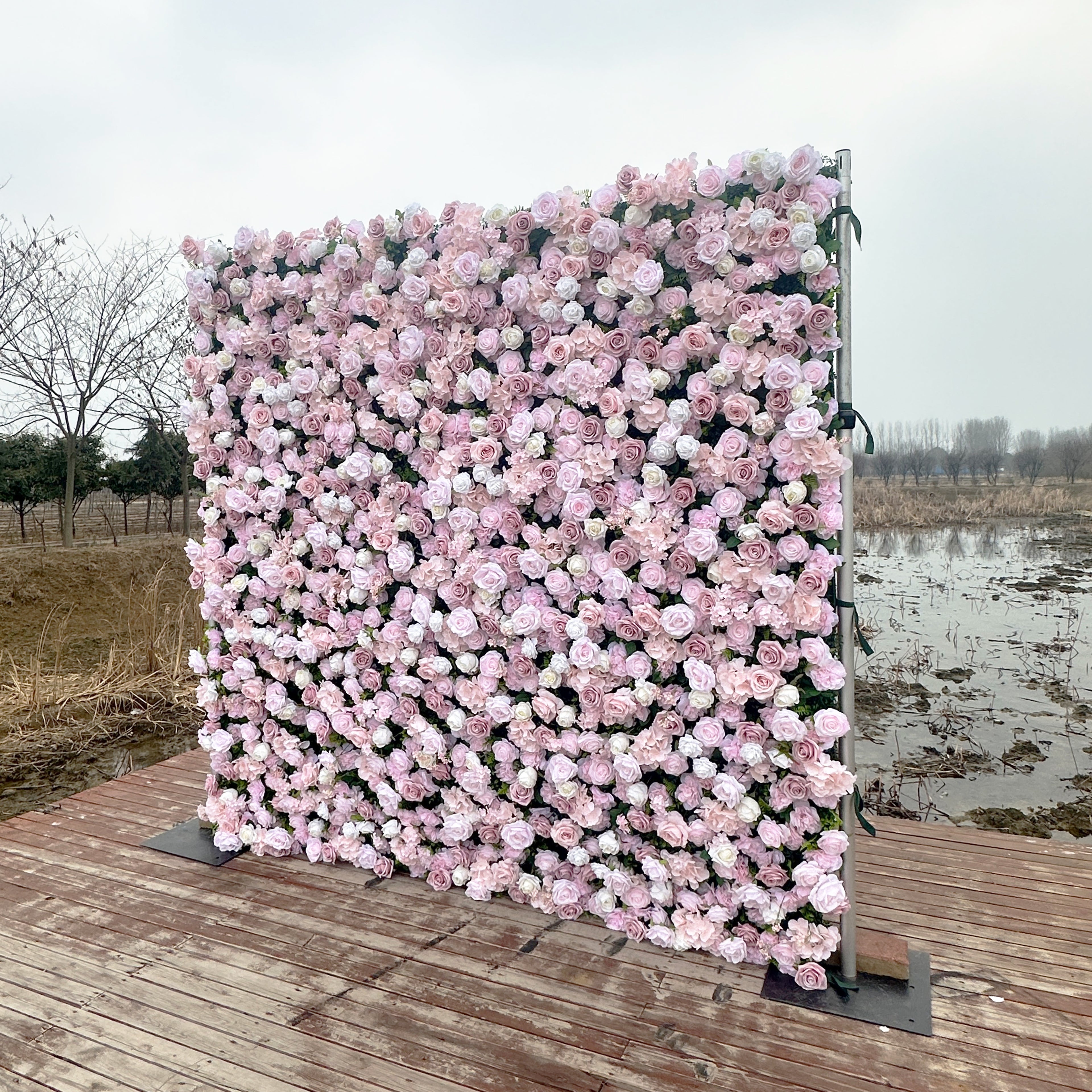 UL2516：3D Unique Limited Fabric Artificial rolling up curtain flower wall （The ONLY ONE piece in the world）