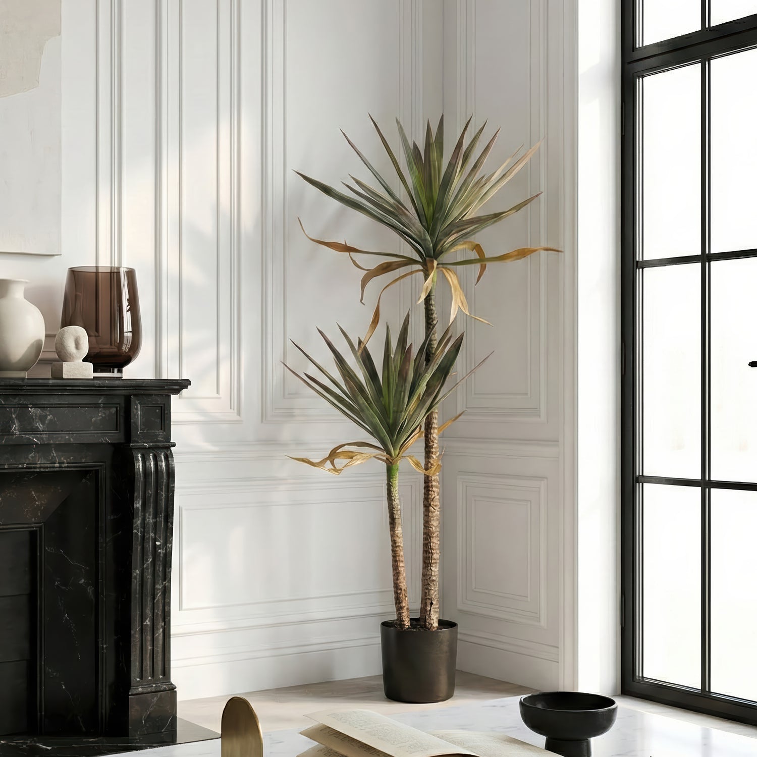 dracaena agavaceae 33 Inches Faux Dracaena Agave – Sculptural Green Plant for Modern Interiors