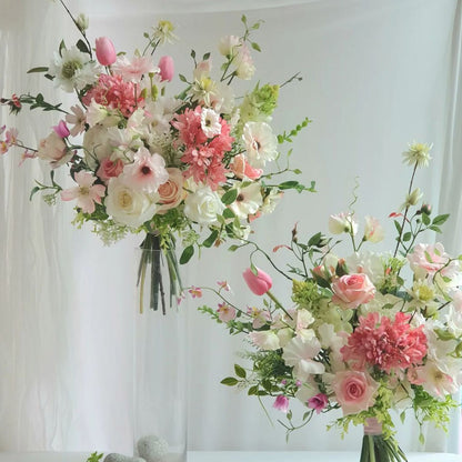 Pale pink bouquet wedding props -R160 Rose Morning