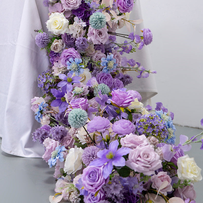 Amethyst：2023 New Long strip flower row trailing long table table arrangement table flower R258 Rose Morning