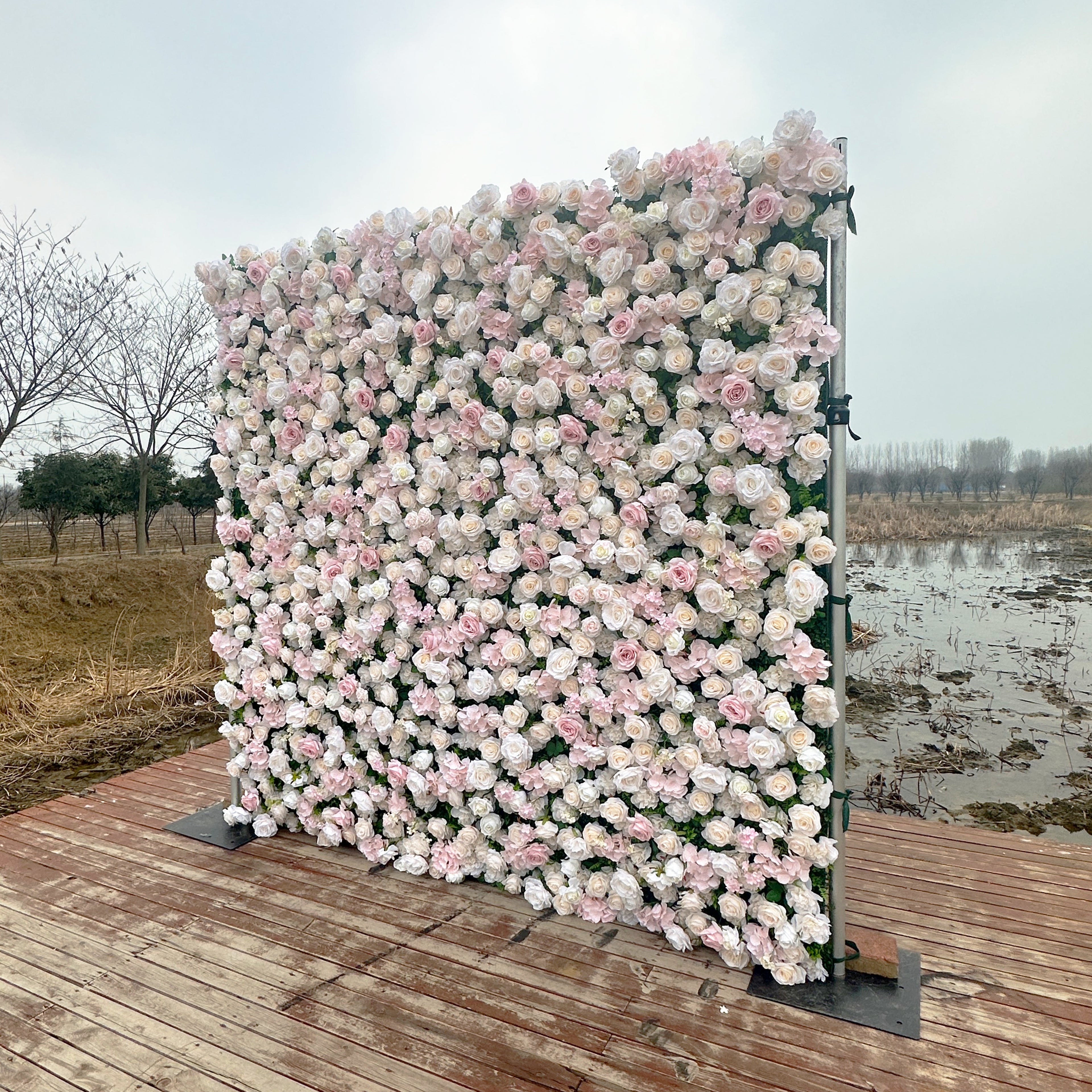 UL2514：3D Unique Limited Fabric Artificial rolling up curtain flower wall （The ONLY ONE piece in the world）