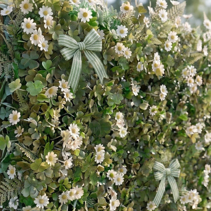 Clover: 5D Green Lucky Clovers Silk Floral Wall Roll-Up Fabric Backdrop for St.Patrick&