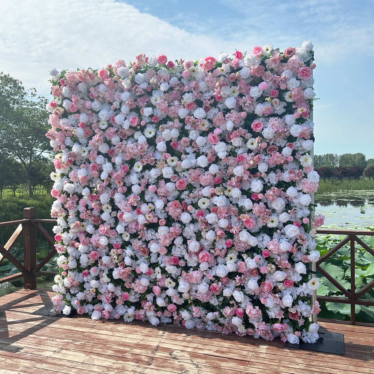 UL074 ：Unique Limited Fabric Artificial rolling up curtain flower wall （The one and only piece in the world）