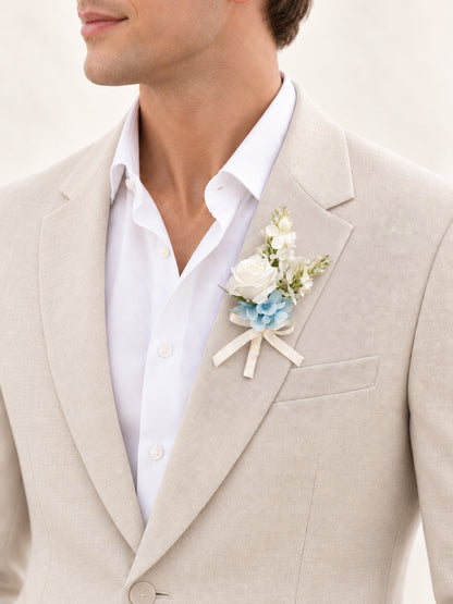 2.8" Elegant Spray Roses &amp; Salvia Groomsmen&