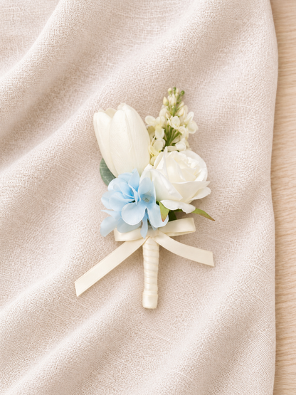 Elegant Tulips, Spray Roses &amp; Salvia Groom&