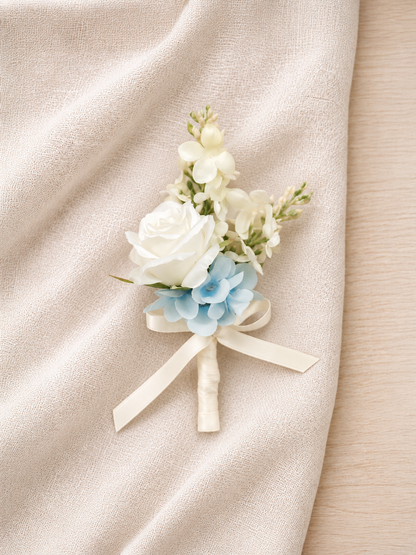 2.8" Elegant Spray Roses &amp; Salvia Groomsmen&