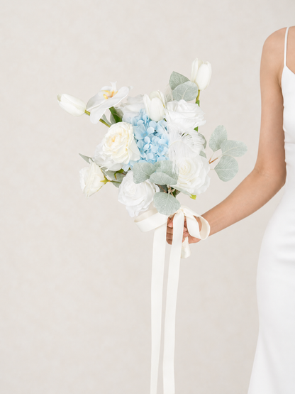 7-Inch Elegant Ranunculus, Hydrangea, Tulips &amp; Feathers Bridesmaids&