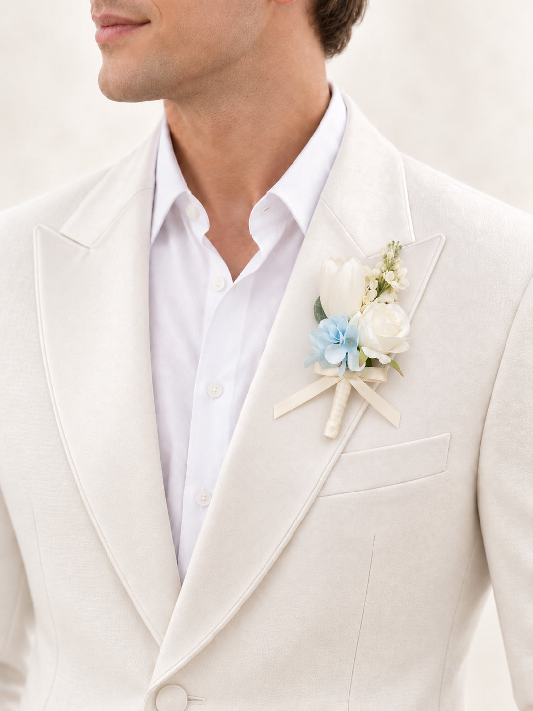 Elegant Tulips, Spray Roses &amp; Salvia Groom&