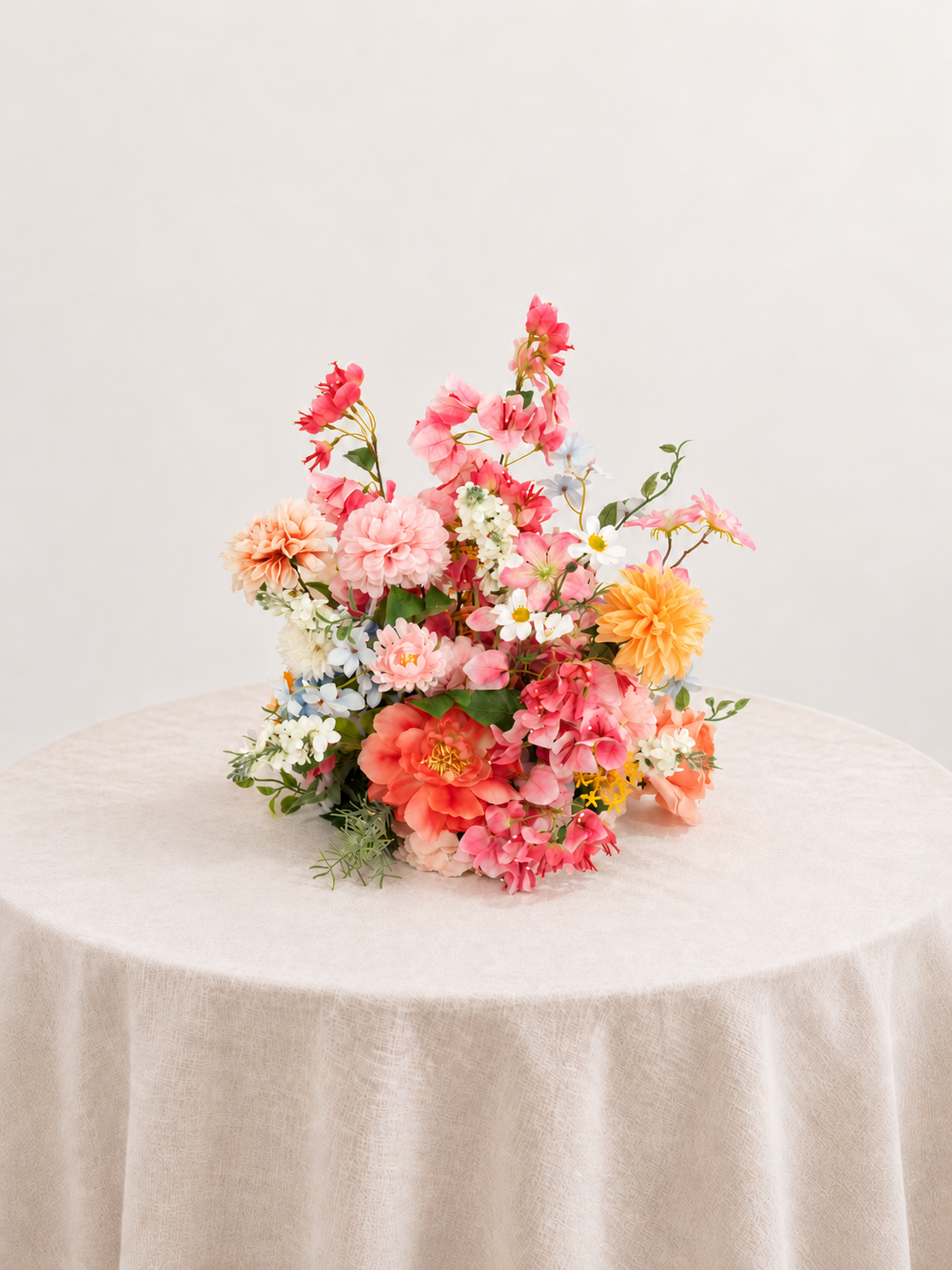 Vibrant Bougainvillea, Dahlias, Coral Charm Peonies &amp; Daisies Small Centerpiece for Wedding Reception and Table Decor in Coral &amp; Pink | Grace (2, 4 or 8 pieces)