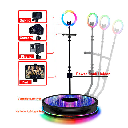 Upgraded Remote Control Bottom LED Lights Fill Light High Quality Factory Price Fast Shipping 360 Photo Booth