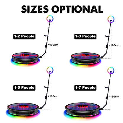 Upgraded Remote Control Bottom LED Lights Fill Light High Quality Factory Price Fast Shipping 360 Photo Booth