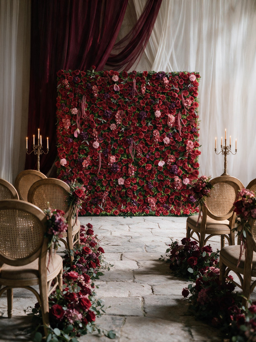 Ranya: 3D Fabric Artificial Zip Up Curtain Flower Wall For Wedding and Events Decoration