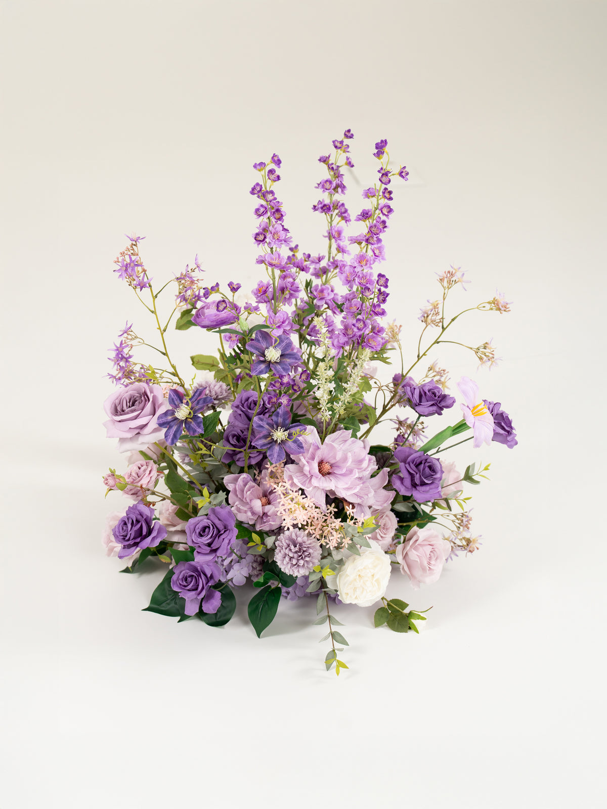 Violet Garden roses Clematis tulips Aisle Flower Arrangment for Wedding Aisle &amp; Ceremony in Violet Garden| Greta