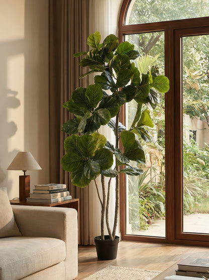 59.1" Artificial Fiddle Leaf Fig – Nordic-Inspired Statement Tree for Modern Interiors