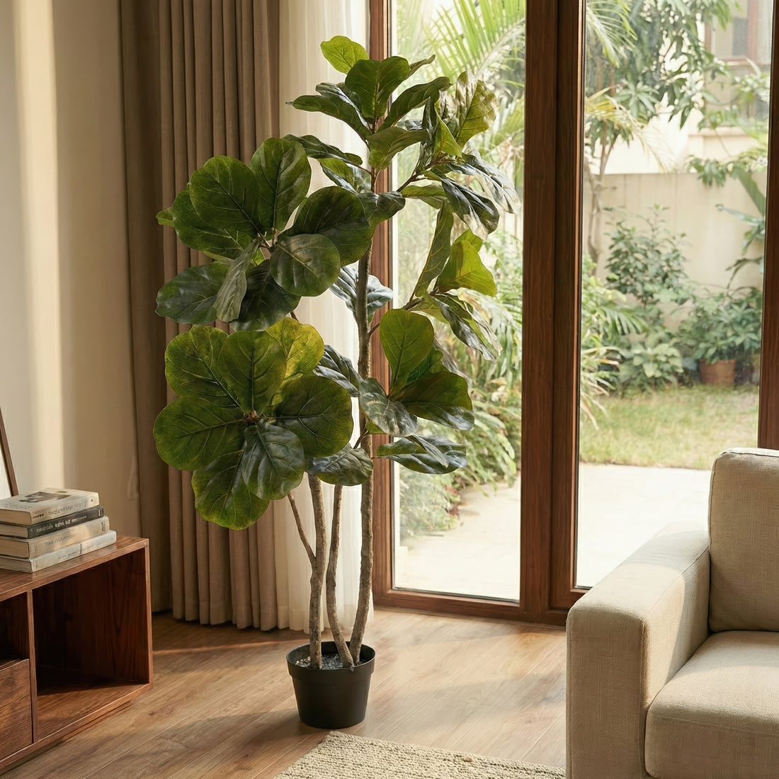 59.1" Artificial Fiddle Leaf Fig – Nordic-Inspired Statement Tree for Modern Interiors