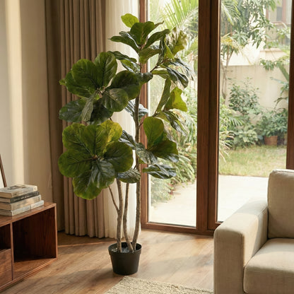 59.1" Artificial Fiddle Leaf Fig – Nordic-Inspired Statement Tree for Modern Interiors