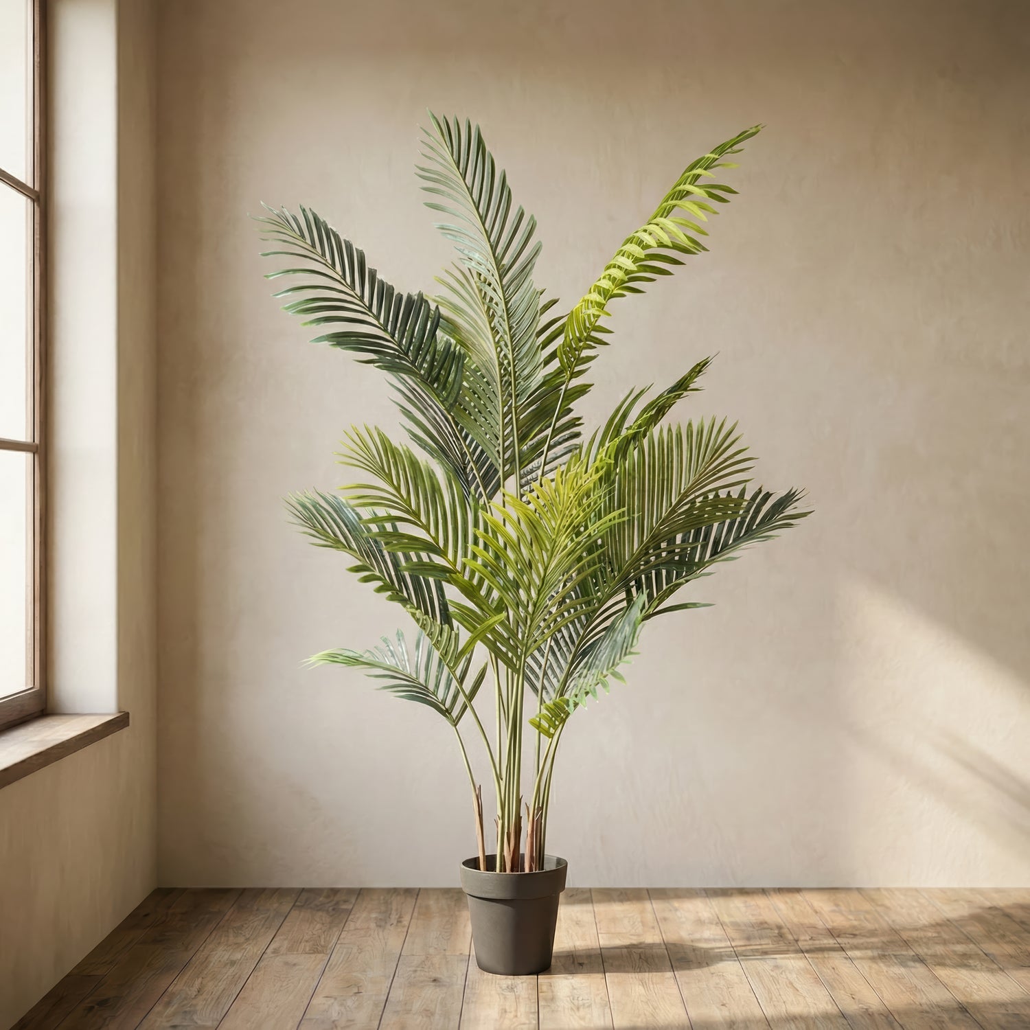 59.1" Faux Areca Palm Floor Tree – Architectural Botanical for Contemporary Spaces