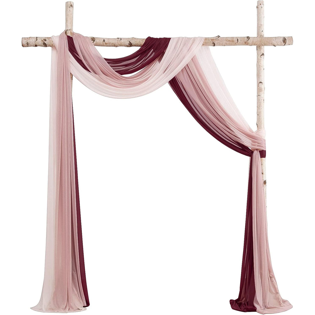 Rich Burgundy Wedding Arch Draping Fabric 3 Panels Rose Morning