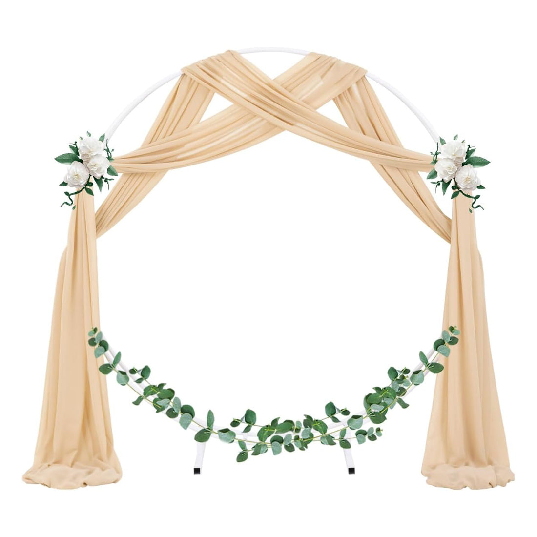 Champagne Wedding Arch Draping Fabric 2 Panels Rose Morning