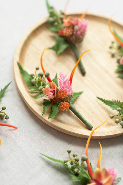 Tropical Pocket Corsage Wedding Decor -R154 Rose Morning