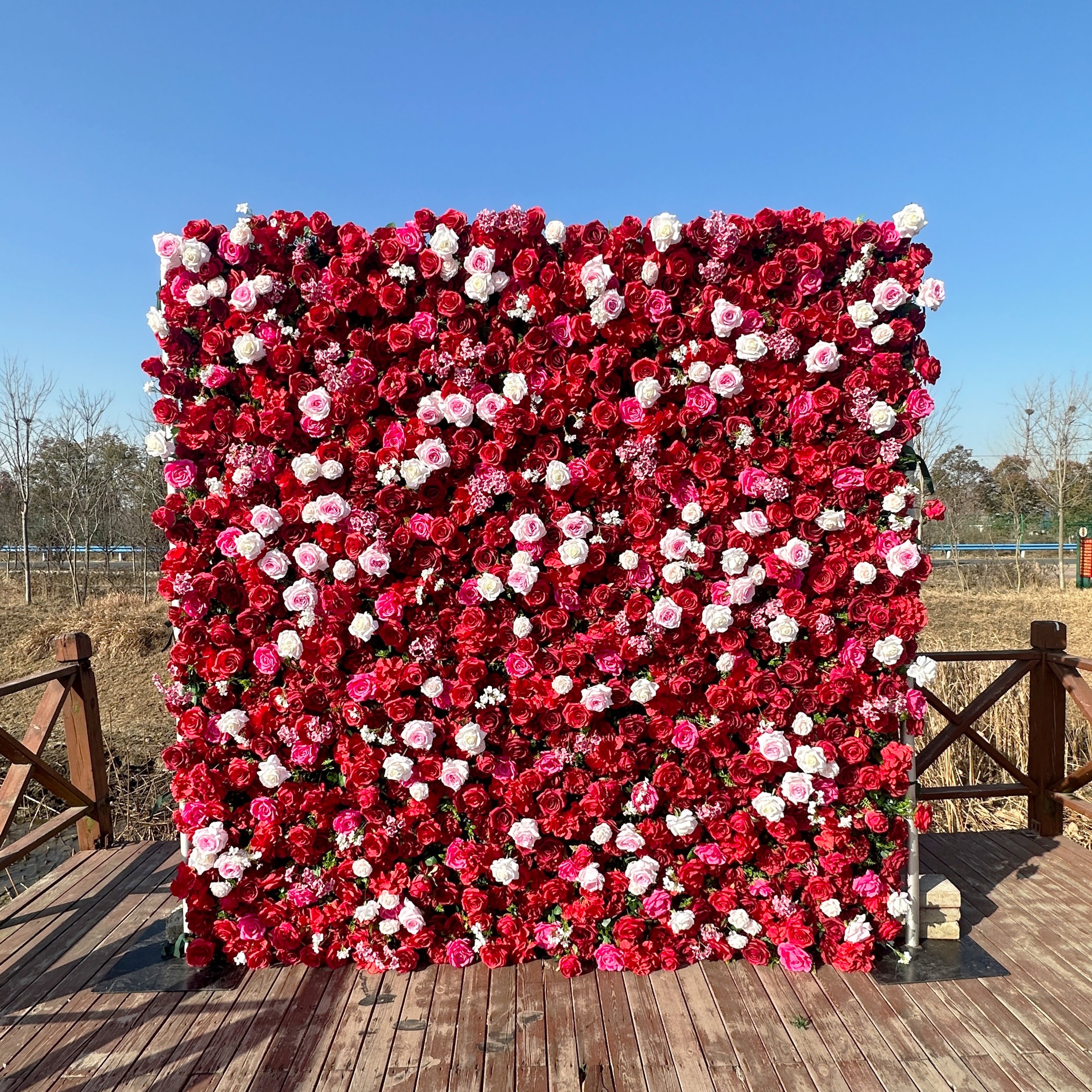 ULD004：3D Unique Limited Fabric Artificial rolling up curtain flower wall （The ONLY ONE piece in the world）