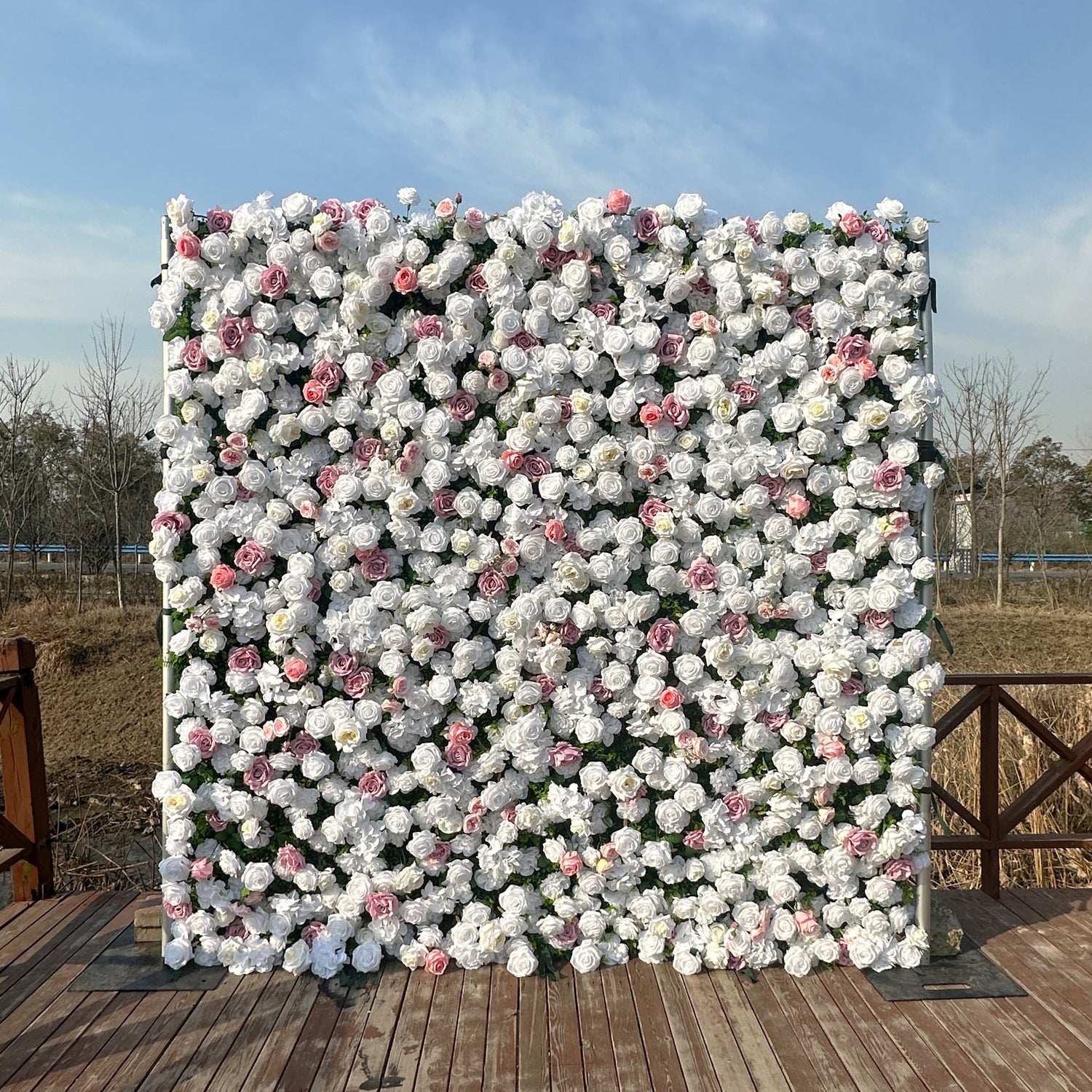 ULC002：3D Unique Limited Fabric Artificial rolling up curtain flower wall （The ONLY ONE piece in the world）