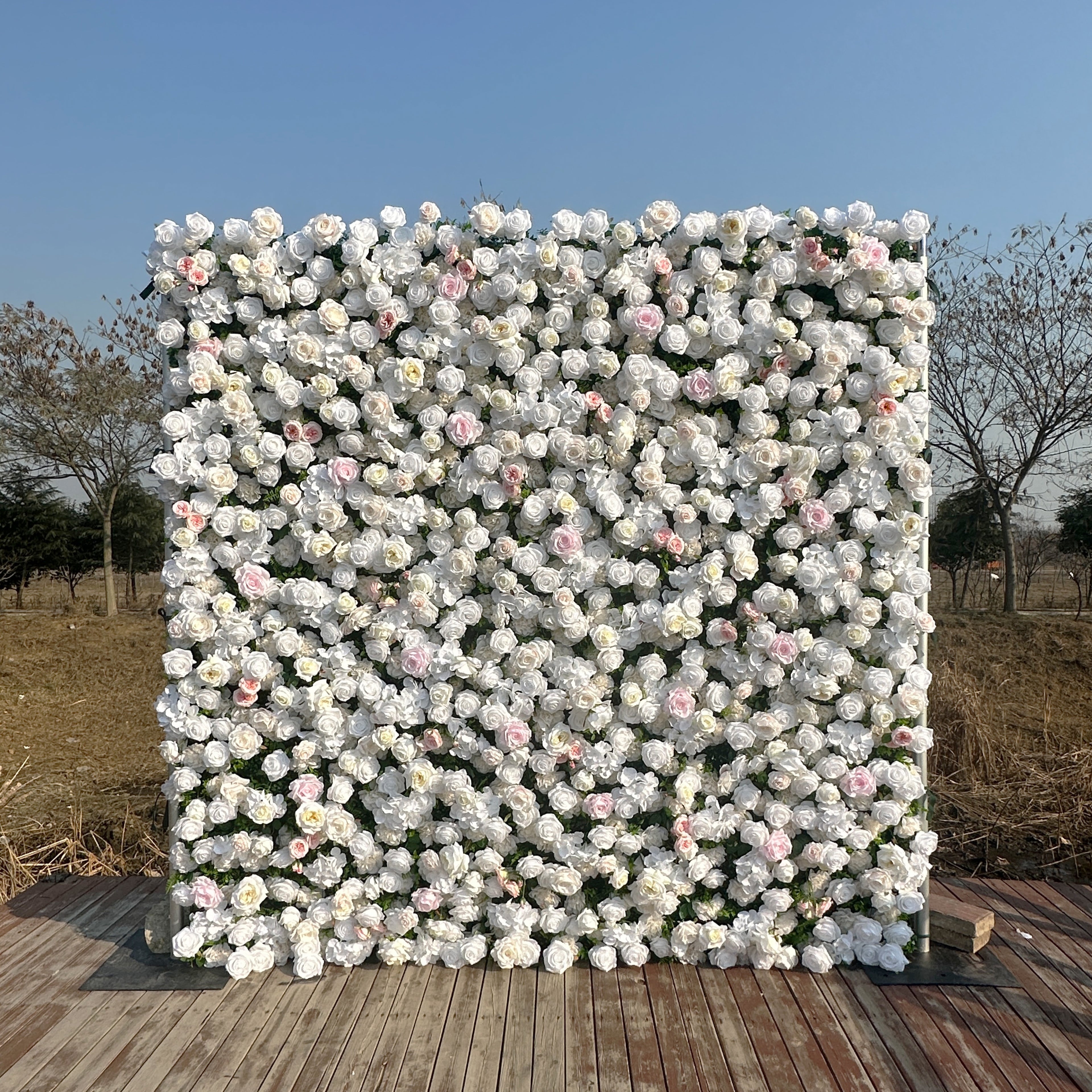 ULC003：3D Unique Limited Fabric Artificial rolling up curtain flower wall （The ONLY ONE piece in the world）