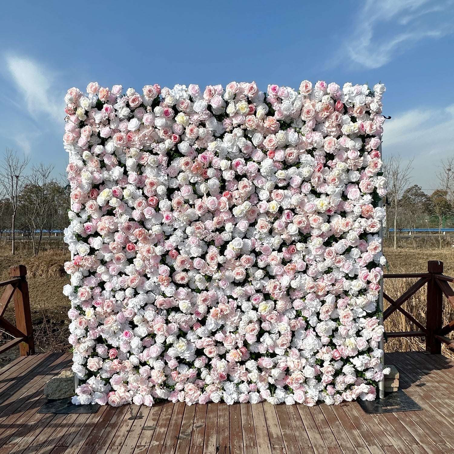 ULD001：3D Unique Limited Fabric Artificial rolling up curtain flower wall （The ONLY ONE piece in the world）