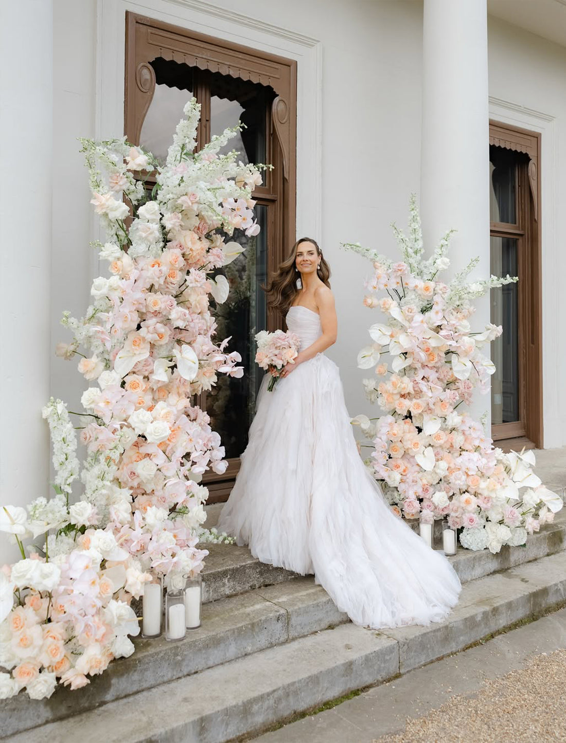 Custom Floral Arch – Style 006:2025 New Wedding Party Background Floral Arch Decoration + 2 Silk flower ground runners