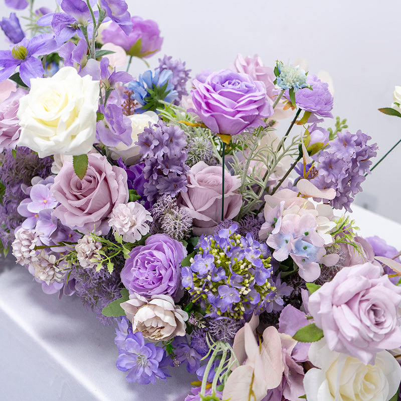 Amethyst：2023 New Long strip flower row trailing long table table arrangement table flower R258 Rose Morning