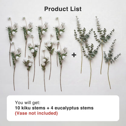 Potfloral Fake Kiku Flowers for-Spring Faux Floral for Home Decor Table Centerpieces(White)