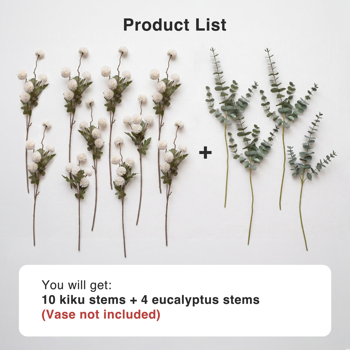 Potfloral Artificial Kiku Flowers for-Spring Faux Floral for Home Decor Table Centerpieces(Ivory)