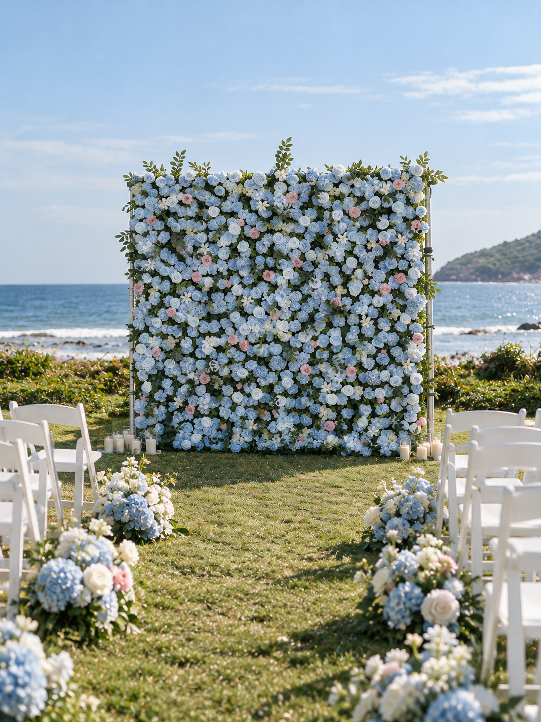 Gladys: 3D Fabric Artificial Zip Up Curtain Flower Wall For Wedding and Events Decoration