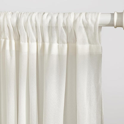 Double Layered Wedding Backdrop Curtains 10Ft, Wrinkle-Free Wedding Arch Sheer Draping Fabric Rose Morning