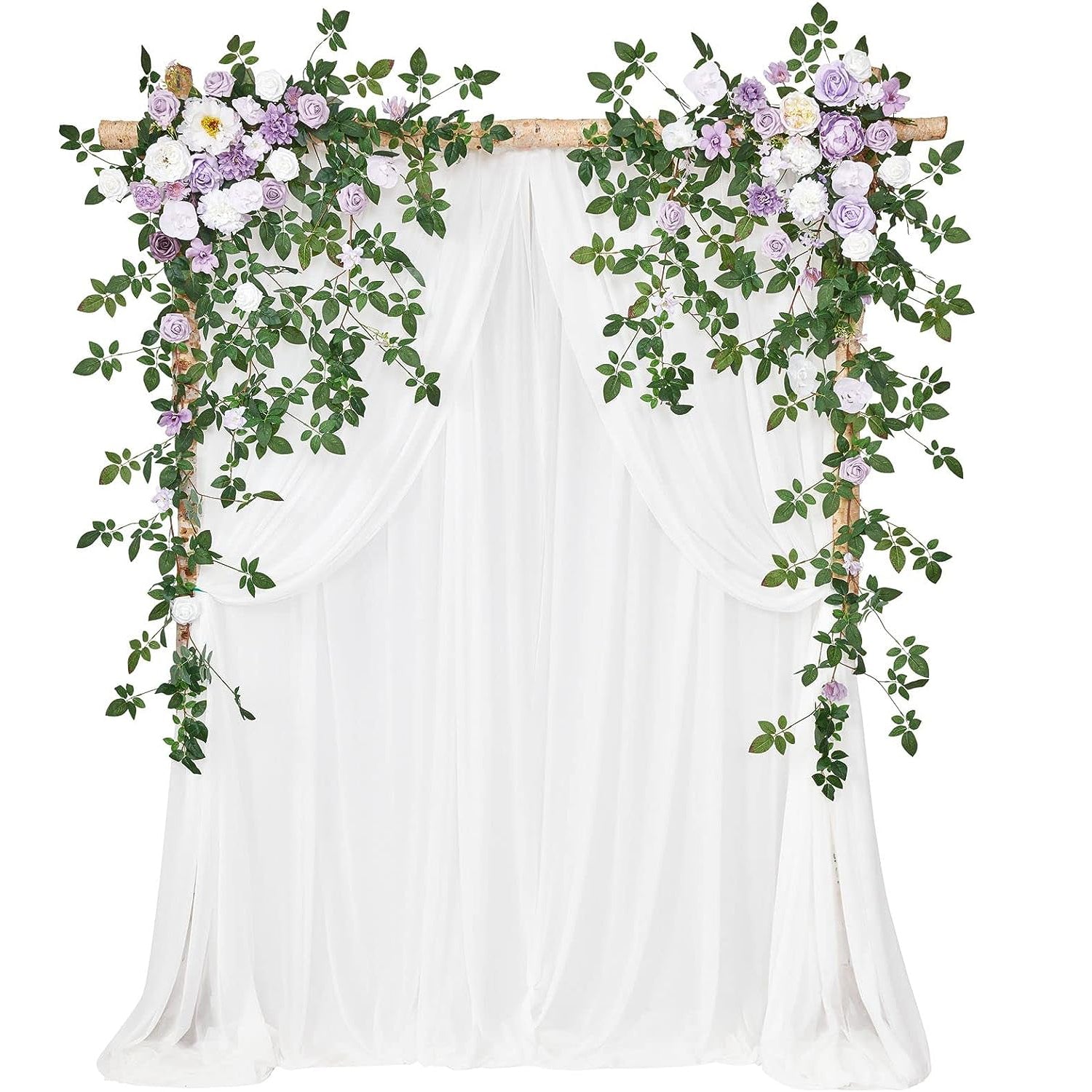 Y008: Wedding Arch Flowers with Two-Panel Drape(Pack of 4) Rose Morning