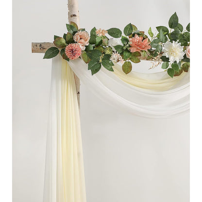 Light Yellow Wedding Arch Draping Fabric 2 Panels Rose Morning