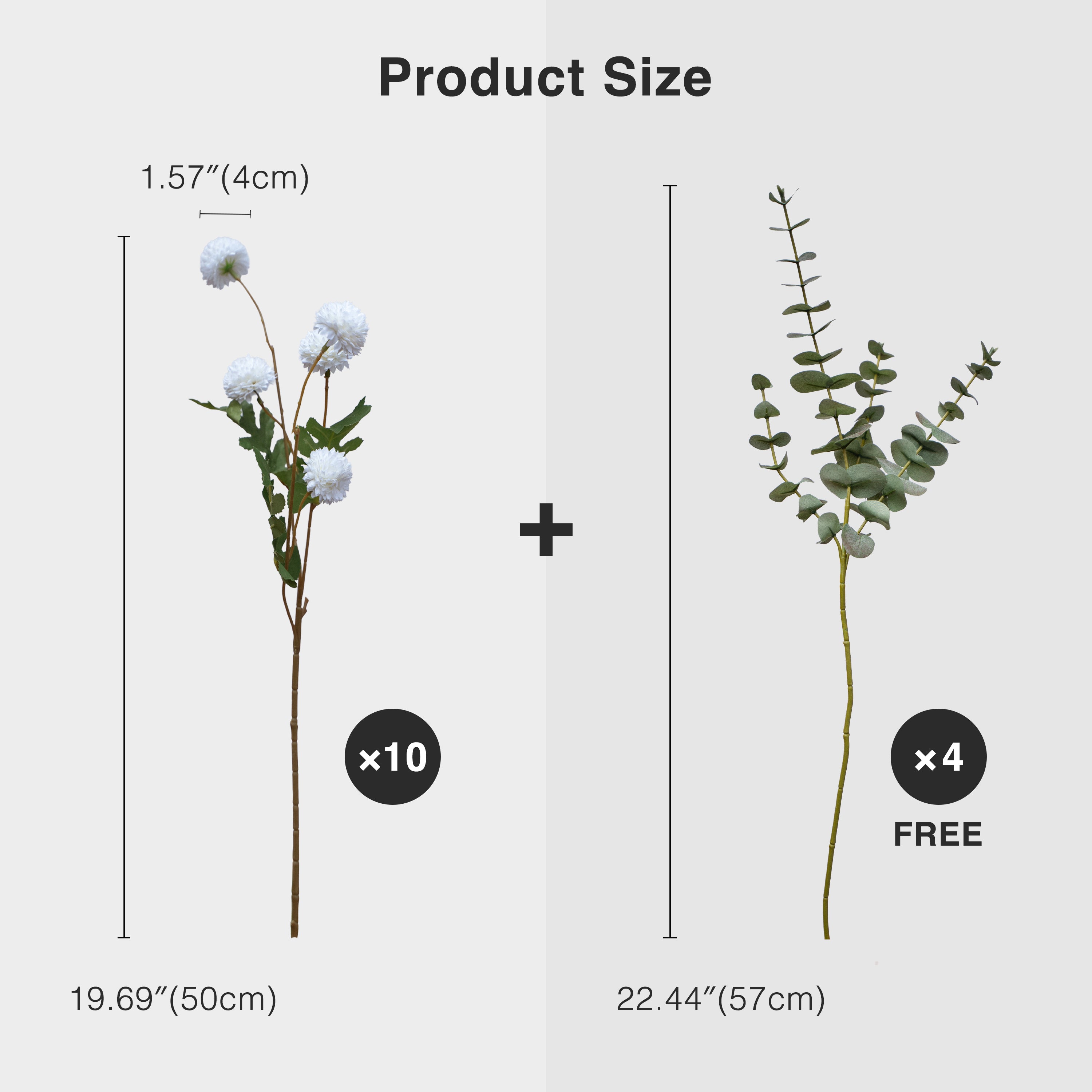 Potfloral Artificial Kiku Flowers for-Spring Faux Floral for Home Decor Table Centerpieces(White)