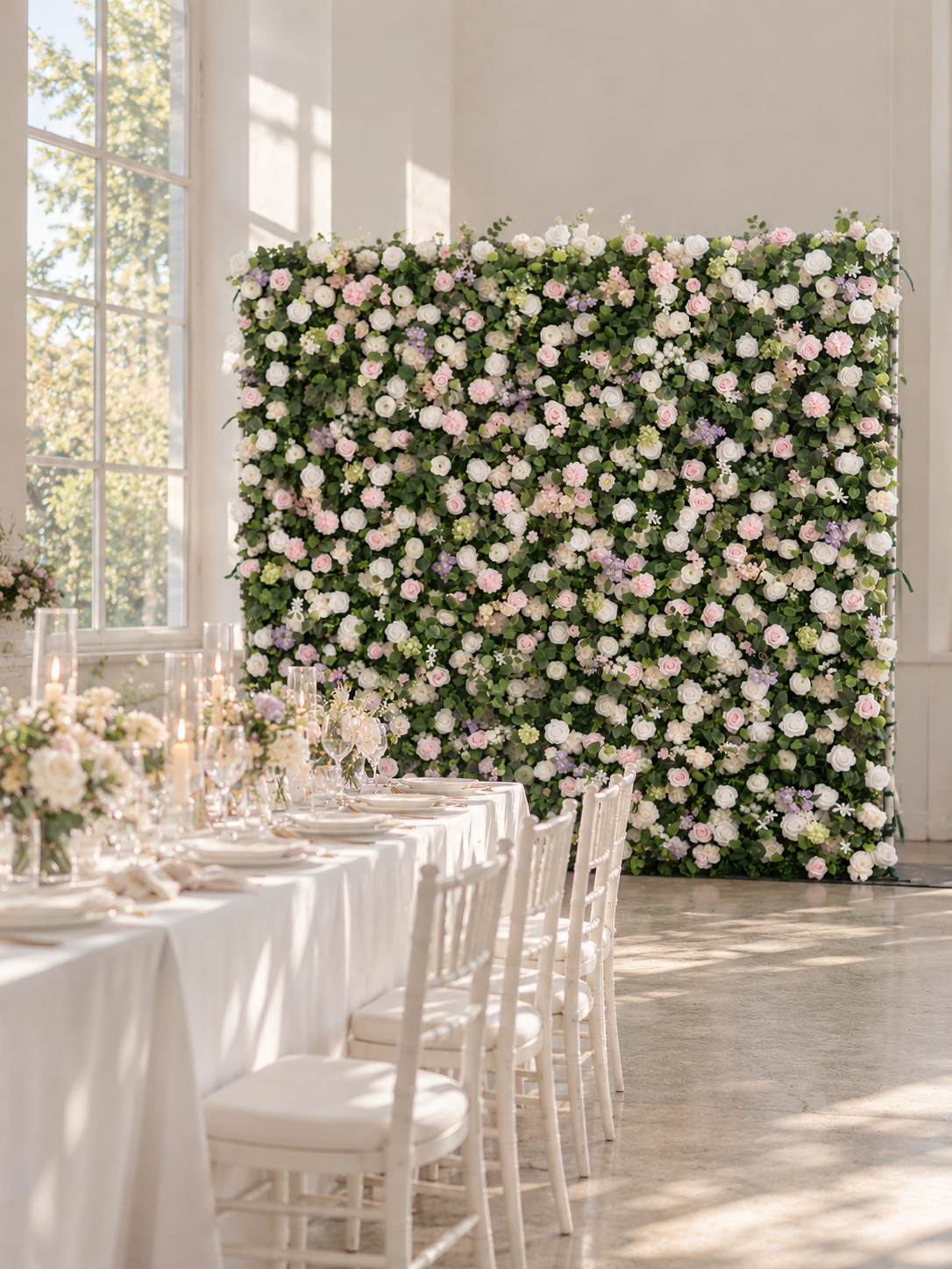 Gelara: 3D Fabric Artificial Zip Up Curtain Flower Wall For Wedding and Events Decoration