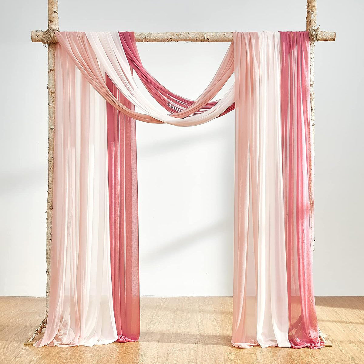 Beanpastepink 3 Panels Wedding Arch Draping Fabric Rose Morning