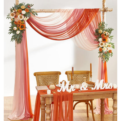 Burntorange 3 Panels Wedding Arch Draping Fabric Rose Morning