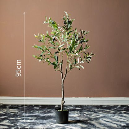 35 Inches Juhuan Large Olive Tree Artificial Plant Potted Plant Living Room Floor Decor